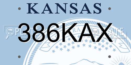 386KAX Kansas License Plate