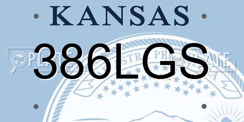 386LGS Kansas License Plate