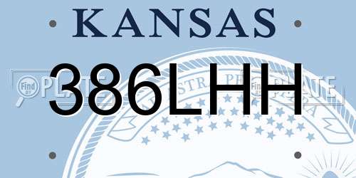 386LHH Kansas License Plate