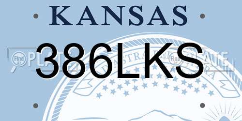 386LKS Kansas License Plate