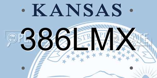 386LMX Kansas License Plate