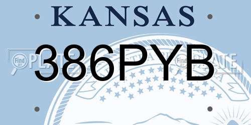 386PYB Kansas License Plate