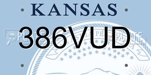 386VUD Kansas License Plate