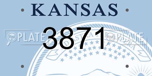3871 Kansas License Plate
