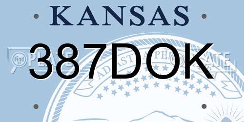 387DOK Kansas License Plate