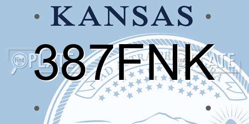 387FNK Kansas License Plate