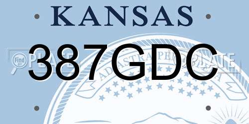 387GDC Kansas License Plate