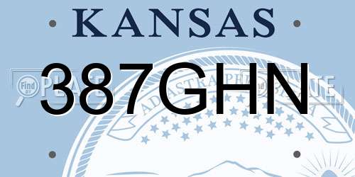 387GHN Kansas License Plate