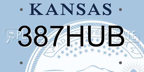 387HUB Kansas License Plate