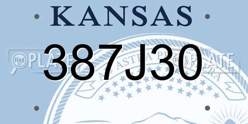 387J30 Kansas License Plate