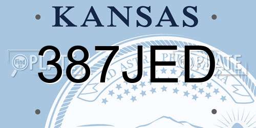 387JED Kansas License Plate