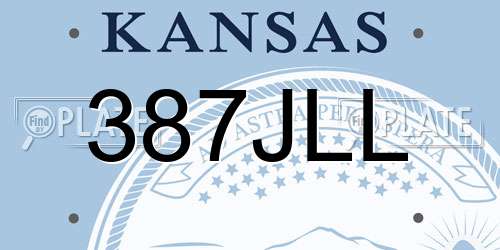 387JLL Kansas License Plate