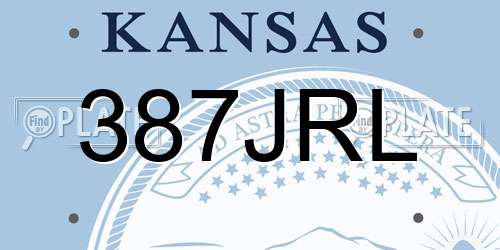 387JRL Kansas License Plate
