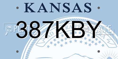 387KBY Kansas License Plate