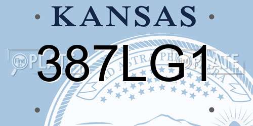 387LG1 Kansas License Plate