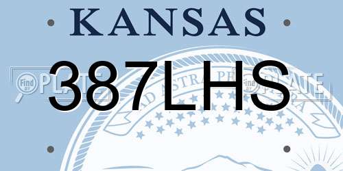 387LHS Kansas License Plate