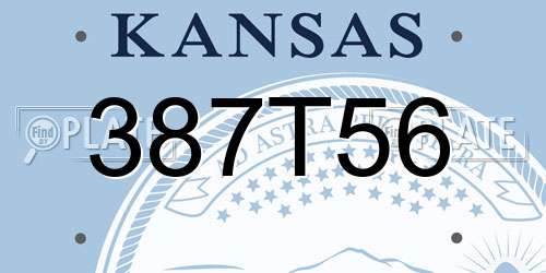 387T56 Kansas License Plate