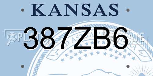 387ZB6 Kansas License Plate
