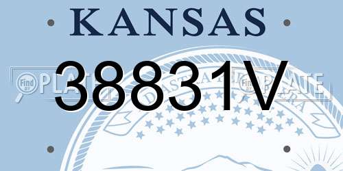 38831V Kansas License Plate