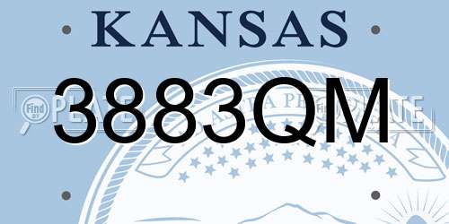 3883QM Kansas License Plate