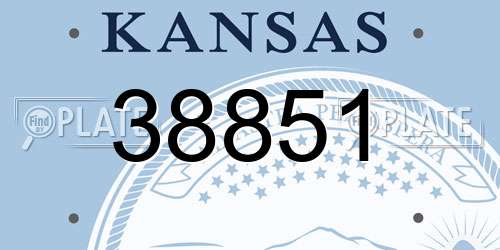38851 Kansas License Plate