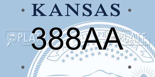 388AA Kansas License Plate