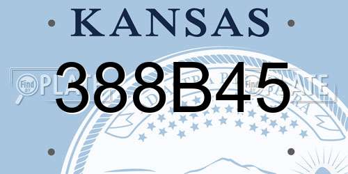 388B45 Kansas License Plate