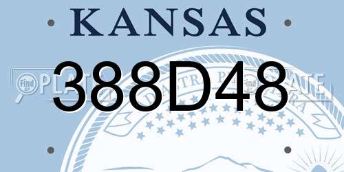 388D48 Kansas License Plate
