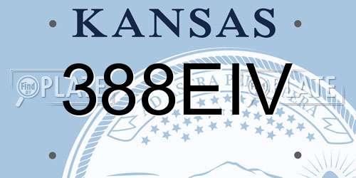 388EIV Kansas License Plate