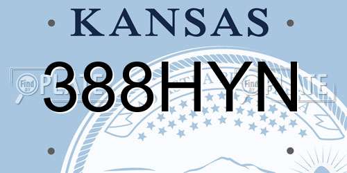 388HYN Kansas License Plate