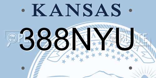 388NYU Kansas License Plate