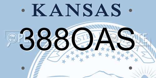 388OAS Kansas License Plate