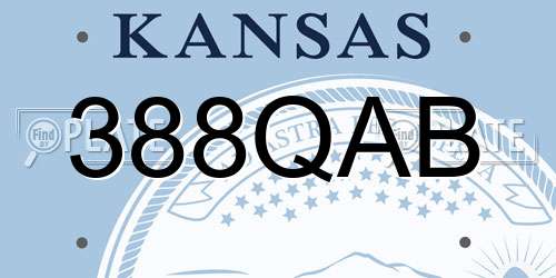 388QAB Kansas License Plate