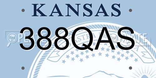 388QAS Kansas License Plate