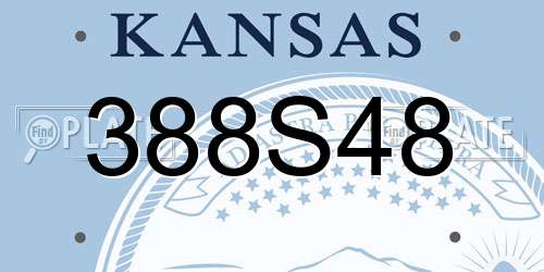 388S48 Kansas License Plate