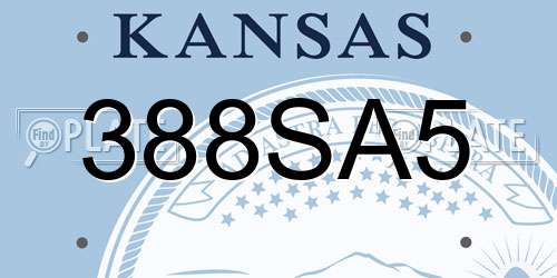 388SA5 Kansas License Plate