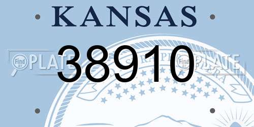 38910 Kansas License Plate