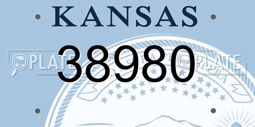38980 Kansas License Plate