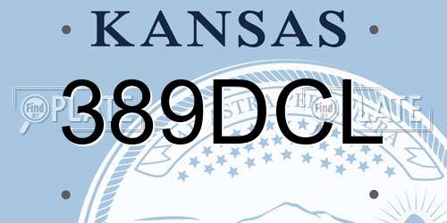 389DCL Kansas License Plate
