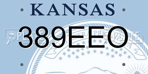 389EEO Kansas License Plate