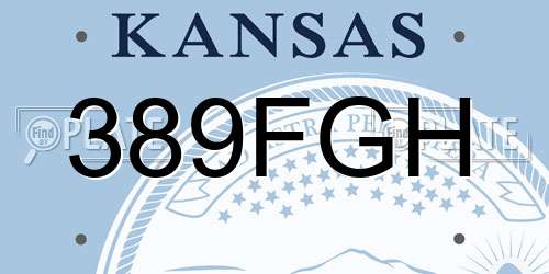 389FGH Kansas License Plate