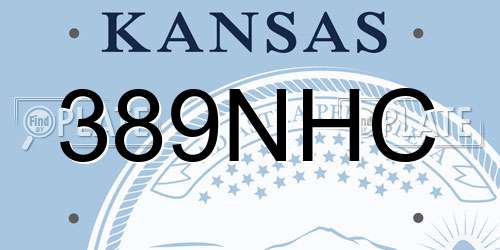 389NHC Kansas License Plate