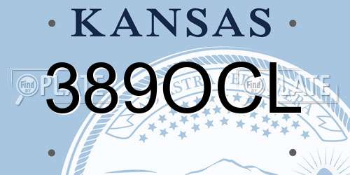389OCL Kansas License Plate