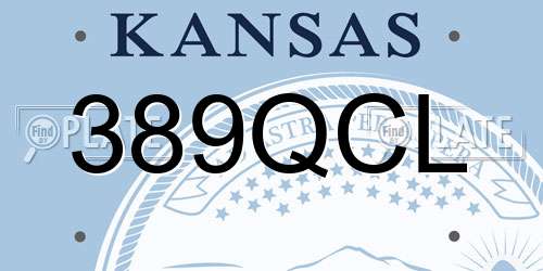 389QCL Kansas License Plate