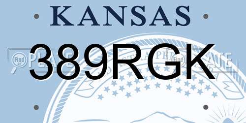 389RGK Kansas License Plate