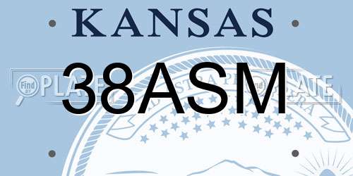 38ASM Kansas License Plate