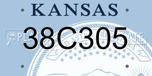 38C305 Kansas License Plate