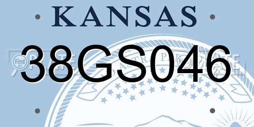 38GS046 Kansas License Plate