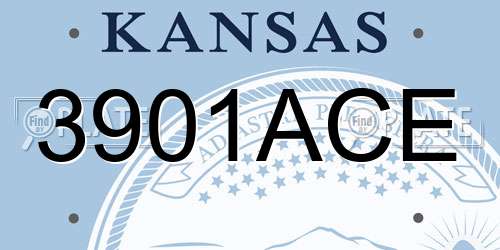 3901ACE Kansas License Plate