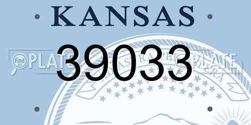 39033 Kansas License Plate